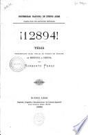 ¡ 12894 ! Tésis presentada para optar al grado de doctor en medicina y circujia