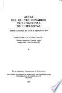 Actas del quinto congreso internacional de hispanistas