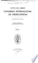 Actas del XXXIII Congreso Internacional de Americanistas