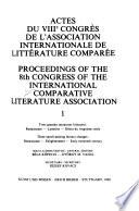 Actes du VIIIe congrès de l'Association internationale de littérature comparée