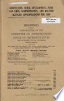 Agriculture, Rural Development, Food and Drug Administration, and Related Agencies Appropriations for 2009
