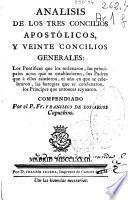 Analisis de los tres concilios apostólicos y veinte concilios generales