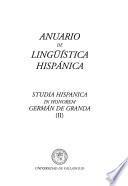 Anuario de lingüística hispánica