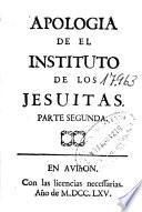 Apologia de el Instituto de los jesuitas