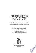 Aproximaciones a la sintaxis del español