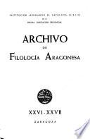 Archivo de filología Aragonesa