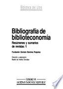 Bibliografía de biblioteconomía