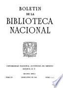Boletín de la Biblioteca Nacional de México