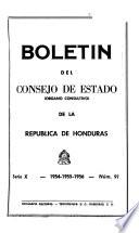 Boletín del Consejo de Estado (organo consultivo) de la República de Honduras