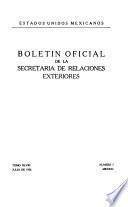 Boletín oficial de la Secretaría de relaciones exteriores