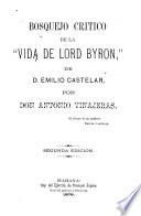 Bosquejo critico de la Vida de Lord Byron, de Emilio Castelar