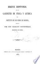 Breve historia de los gabinetes de física y química del Instituto de San Isidro de Madrid