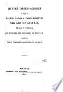Breves observaciones sobre la nota pasada á varios gabinetes por los de Austria, Rusia y Prusia de resultas del Congreso de Troppau