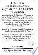 Carta que el Illmo. Exmo. y Ve. Sr. D. Juan de Palafox y Mendoza ... escribiò al P. Horazio Carochi ...