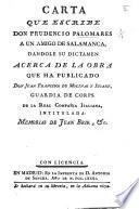 Carta que escribe Don Prudencio Palomares á un amigo de Salamanca, dándola su dictamen acerca de la obra que ha publicado Don J. F. de Molinas y Sicart, ... intitulada: Memorias de J. Brik, etc