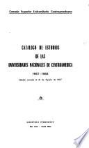 Catálogo de estudios de las universidades nacionales de Centroamérica