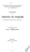 Catálogo de la colección de folklore donada: Santiago del Estero. Catamarca