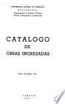 Catálogo de obras ingresadas
