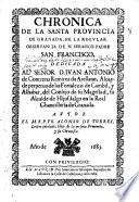 Chronica De La Santa Provincia De Granada, De La Regvlar Observancia De N. Serafico Padre San Francisco