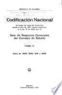 Codificación nacional de todas las leyes de Colombia desde el año de 1821