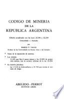 Código de minería de la República Argentina
