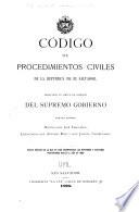 Código de procedimientos civiles de la República de El Salvador