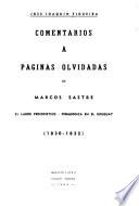 Comentarios a páginas olvidadas de Marcos Sastre