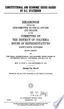 Constitutional and Economic Issues Raised by D.C. Statehood