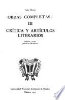 Crítica y artículos literarios