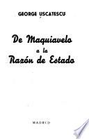 De Maquiavelo a la razón de estado