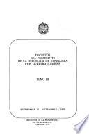 Decretos del presidente de la República de Venezuela, Luis Herrera Campins: Septiembre 12-diciembre 12, 1979