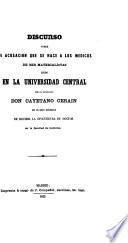 Discurso sobre la acusacion que se hace a los medicos de ser materialistas