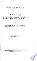 Discursos parlamentarios, [1872-95].