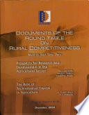 Documents of the Round Table on Rural Competitiveness. Prospects for Research and Development in the Agricultural Sector