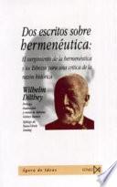 Dos escritos sobre hermenéutica