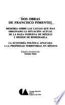 Dos obras de Francisco Pimentel