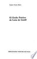 El estilo poético de León de Greiff