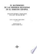 El matrimonio de las minorías religiosas en el derecho español