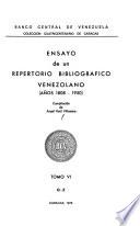 Ensayo de un repertorio bibliográfico venezolano