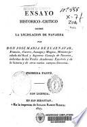 Ensayo histórico-crítico sobre la legislación de Navarra
