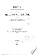 Ensayo histórico etimológico filológico sobre los apellidos castellanos