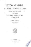 Epistolae mixtae ex variis Europae locis ab anno 1537 ad 1556 scriptae: 1549-1552