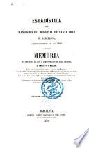 Estadistica[sic] del manicomio del hospital de Santa Cruz de Barcelona, correspondiente al ano 1856