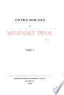 Estudios dedicados a Menéndez Pidal