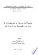 Evaluación de la respuesta motora al cese de un estímulo acústico
