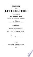 Histoire de la littérature française au moyen-âge
