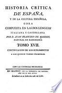 Historia critica de España, y de la cultura española: Suplementos. 1796-1800