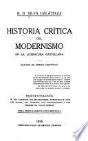 Historia crítica del modernismo en la literatura castellana