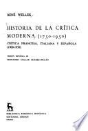Historia de la crítica moderna (1750-1950)