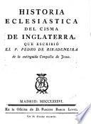 Historia eclesiástica del cisma de Inglaterra